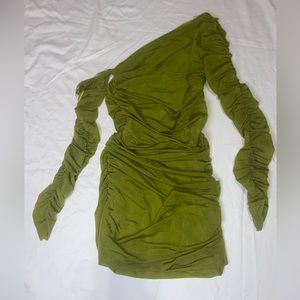 zara green mini dress